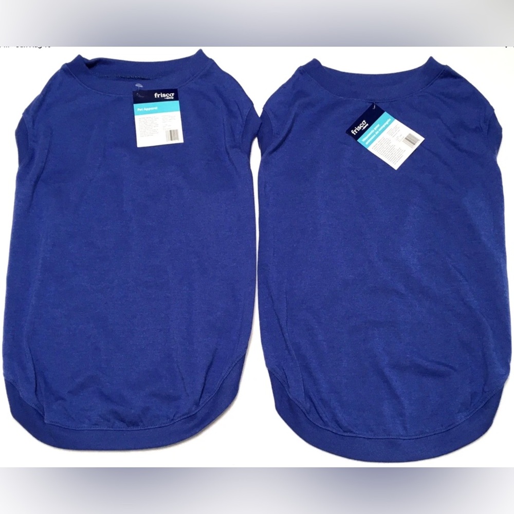 2- Frisco Pet Apparel XL Dog Navy Blue Pullover Basic T Shirt